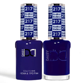 DND HEMA & TPO Free Gel Nail Polish Duo - 217 - Nautical Blackout - Blue Colors - 0.5 oz