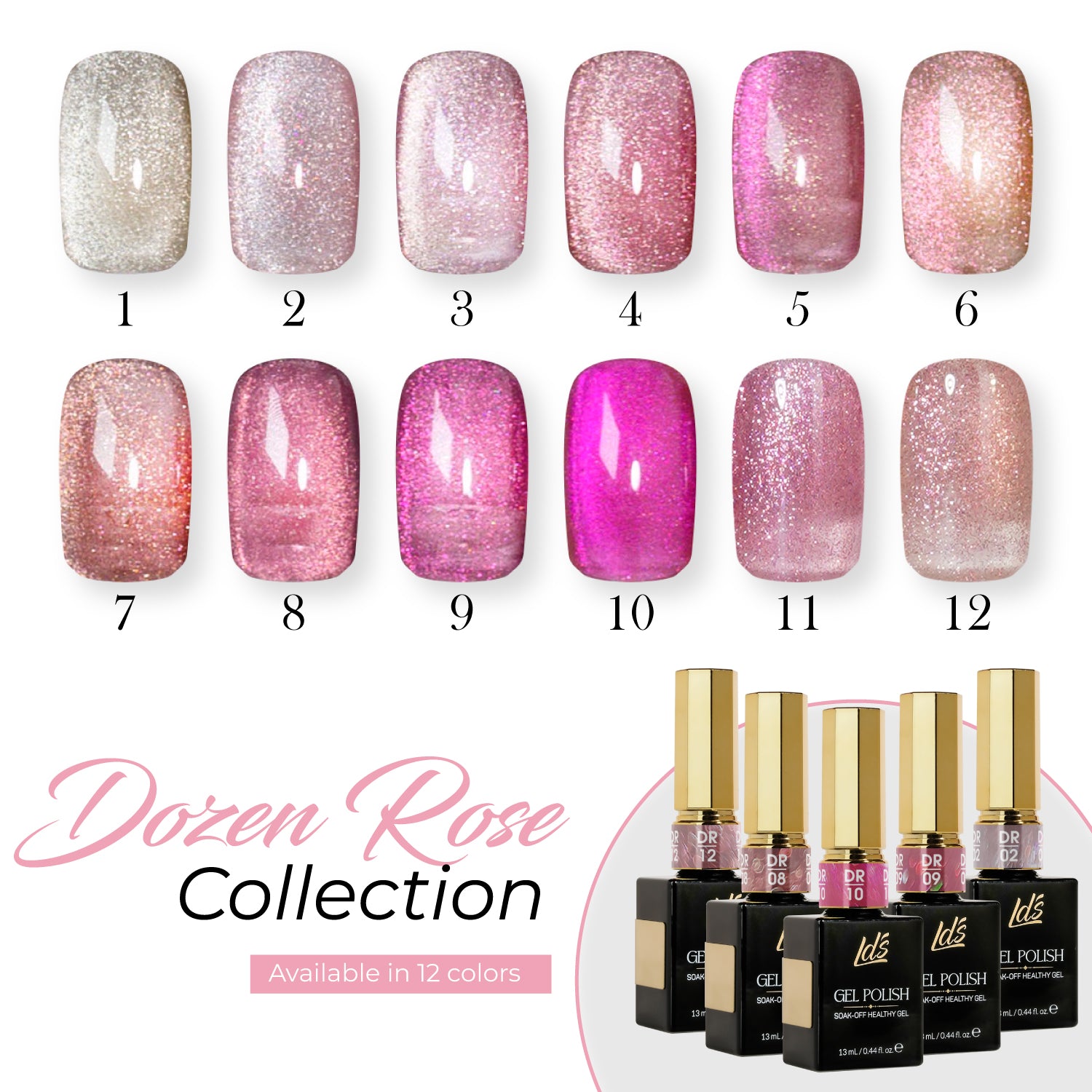 LDS DR02 - Gel Polish 0.5 oz - Dozen Rose Collection