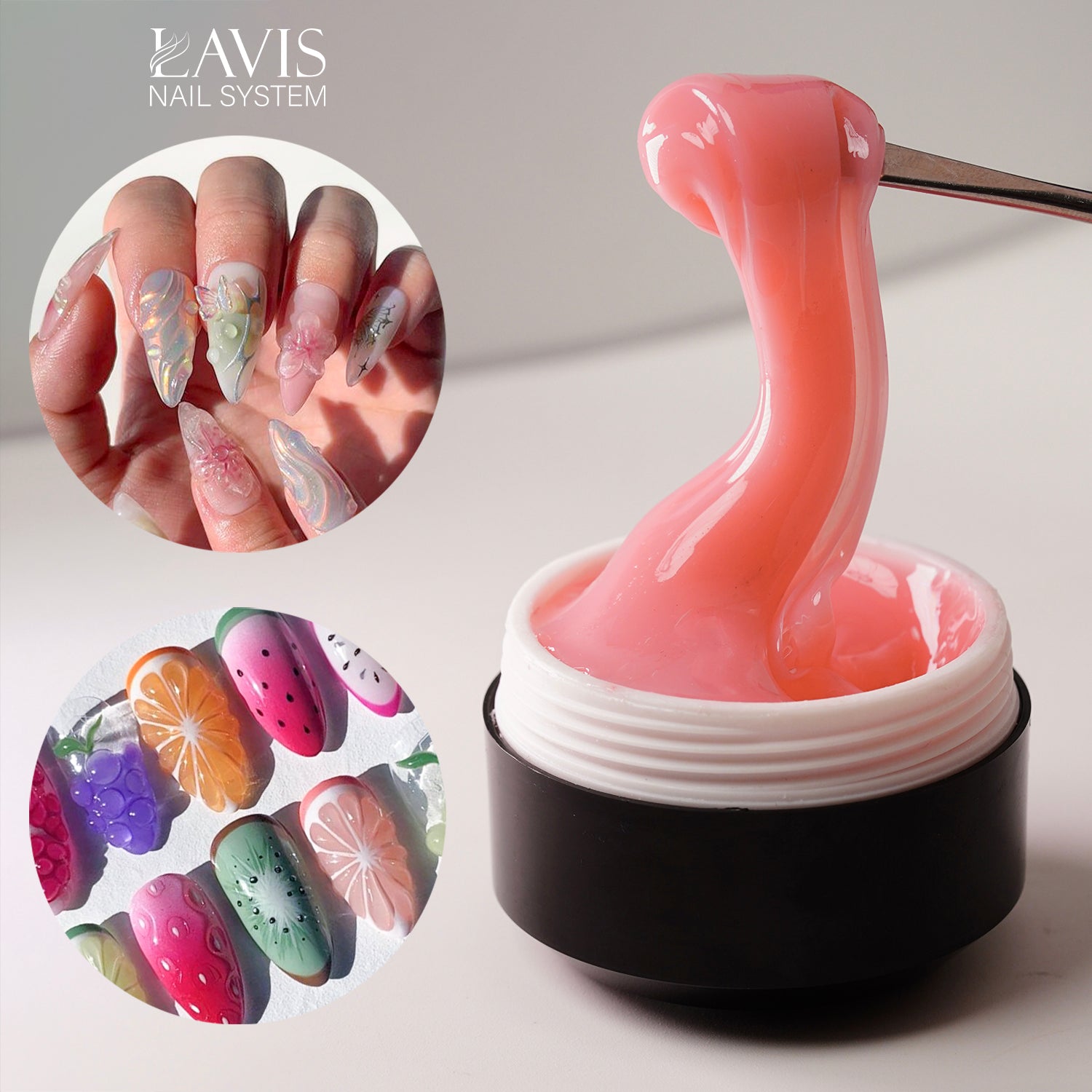 LAVIS J11 - Builder Gel In The Jar 15g - Nude Non Sticky