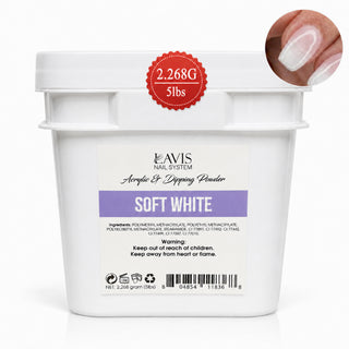 Lavis Acrylic & Dipping Powder - Soft White - 80oz (5lbs)