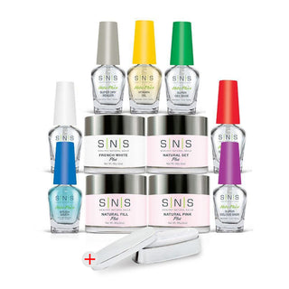 Dip Powder Student Kit Upgrade 4 + FREE MOLDING: French White, Natural Set, Natural Pink, Natural Fill, 7 Essentials