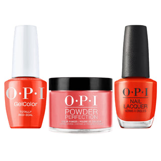 OPI 3 in 1 - F034 Totally Red-ical - Dip, Gel & Lacquer Matching