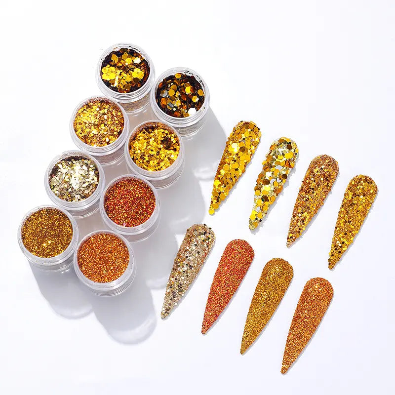 8pcs Nail Glitter Sequins - Set 5