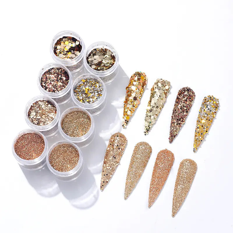 8pcs Nail Glitter Sequins - Set 6