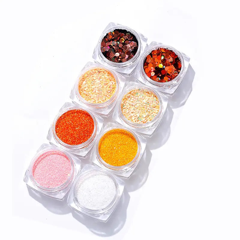 8pcs Nail Glitter Sequins - Set 1