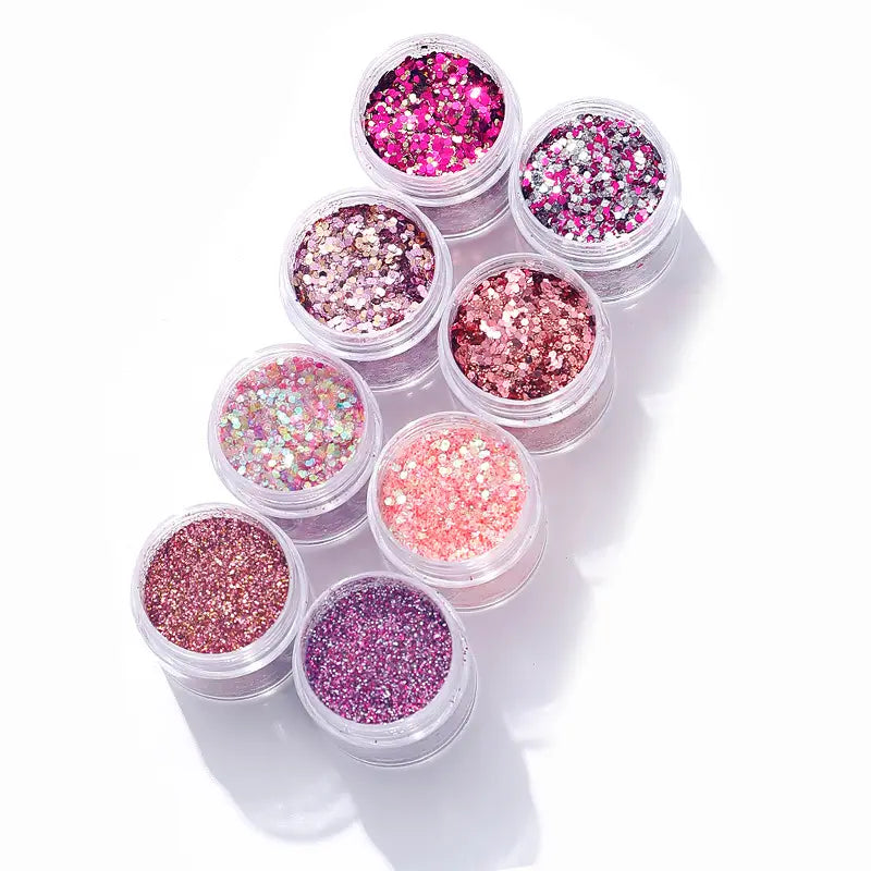 8pcs Nail Glitter Sequins - Set 4