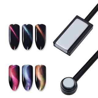 Rectangular and Circle Double-head Magic Magnet Stick (Black)