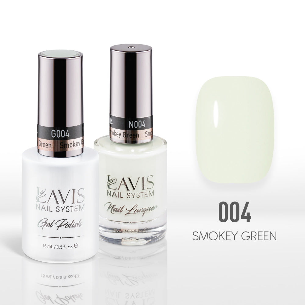 Lavis Gel Nail Polish Duo - 004 Green Colors - Smokey Green