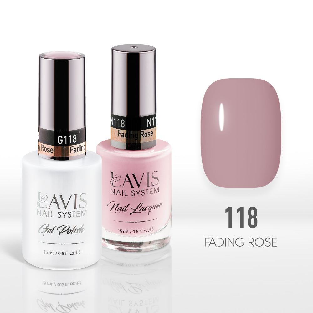 Lavis Gel Nail Polish Duo - 118 Nude Colors - Fading Rose