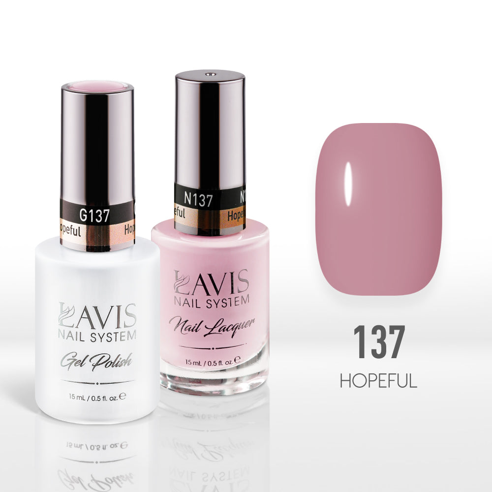 Lavis Gel Nail Polish Duo - 137 Vintage, Rose Colors - Hopeful