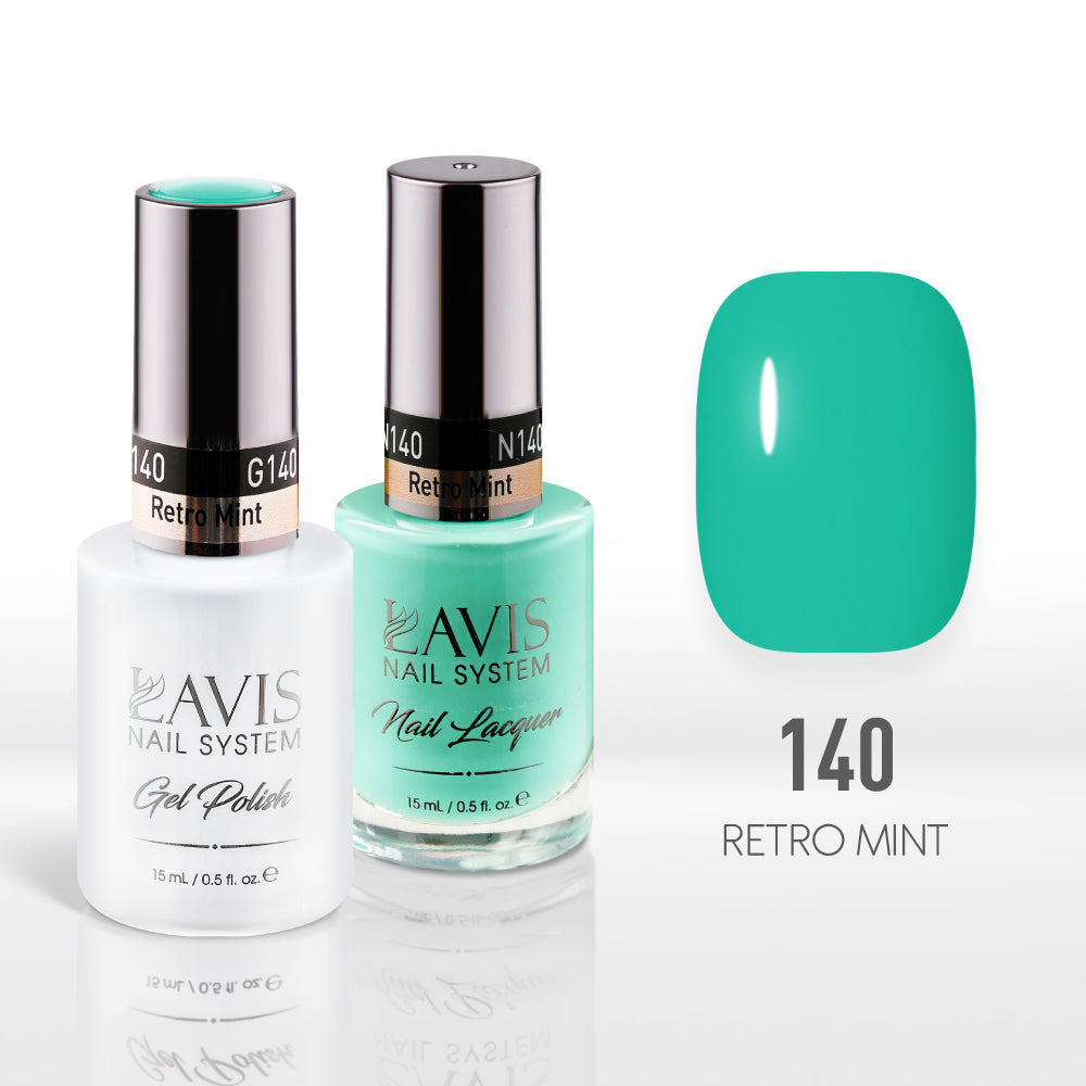 Lavis Gel Nail Polish Duo - 140 Teal Colors - Retro Mint