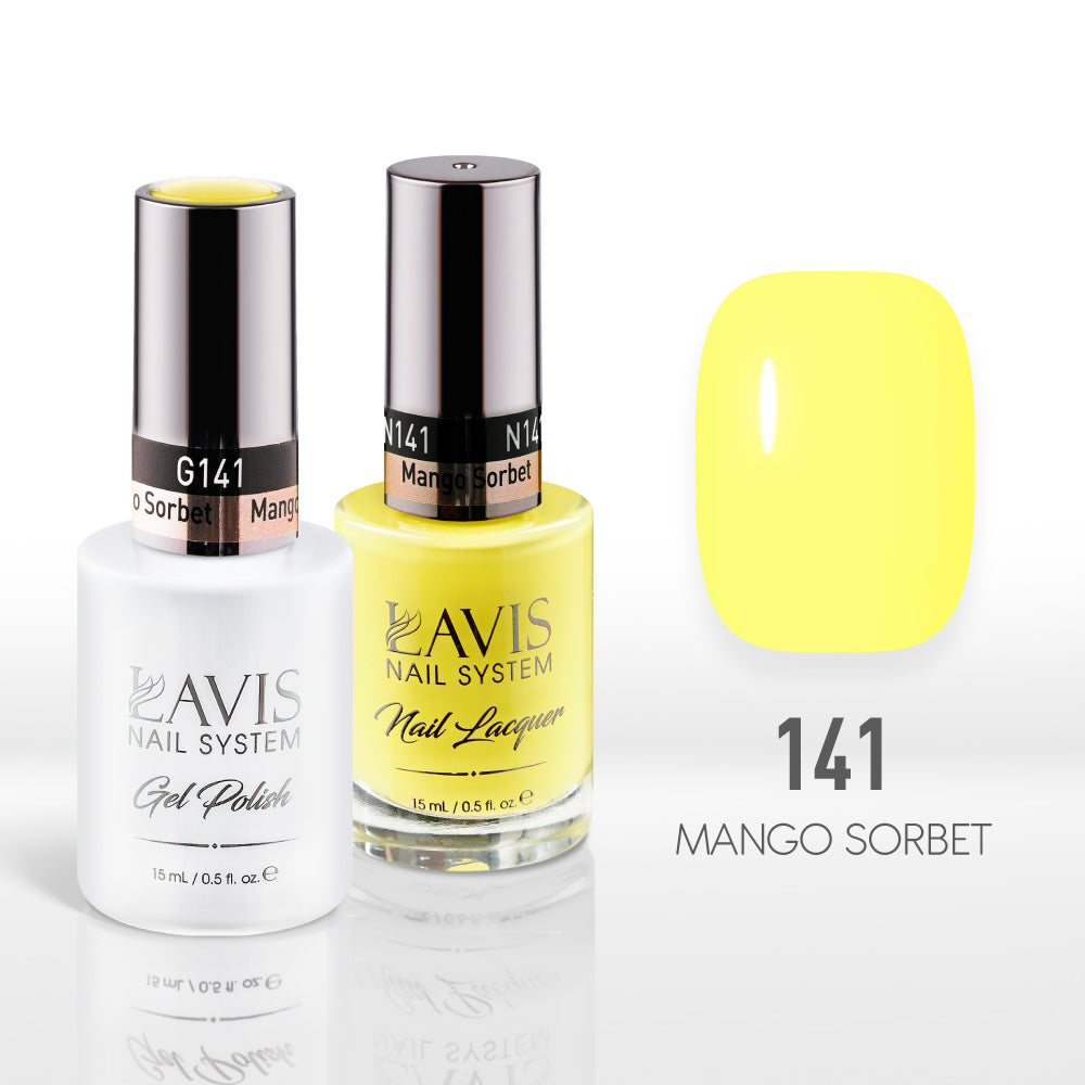 Lavis Gel Nail Polish Duo - 141 Yellow Colors - Mango Sorbet