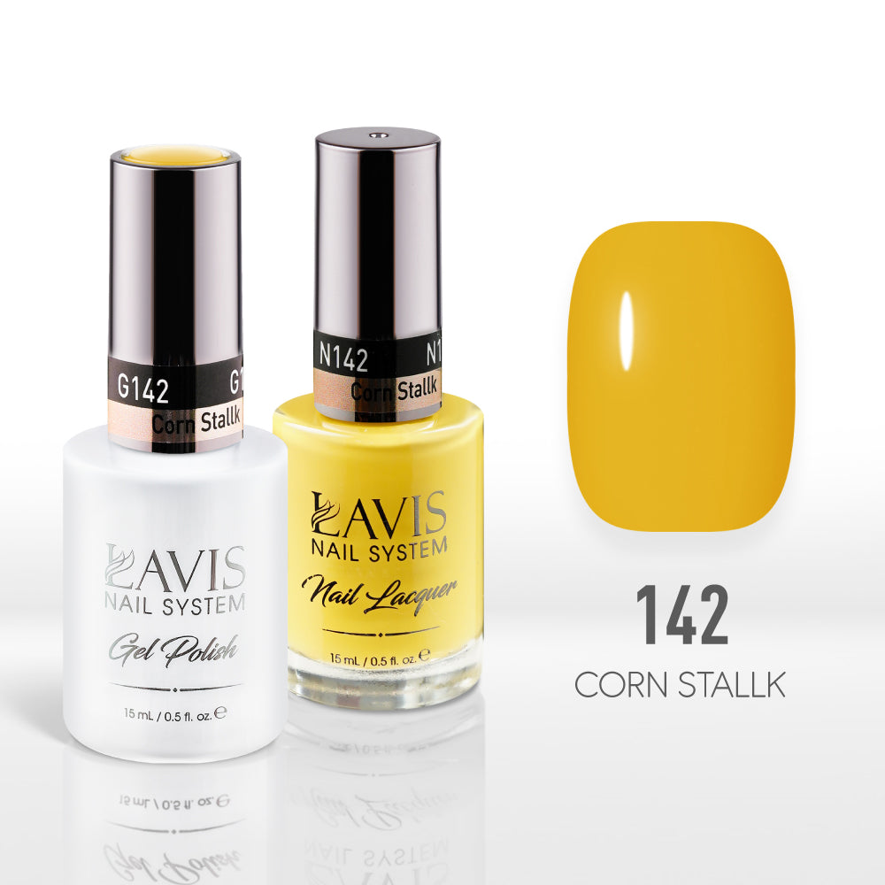 Lavis Gel Nail Polish Duo - 142 Yellow Colors - Corn Stallk