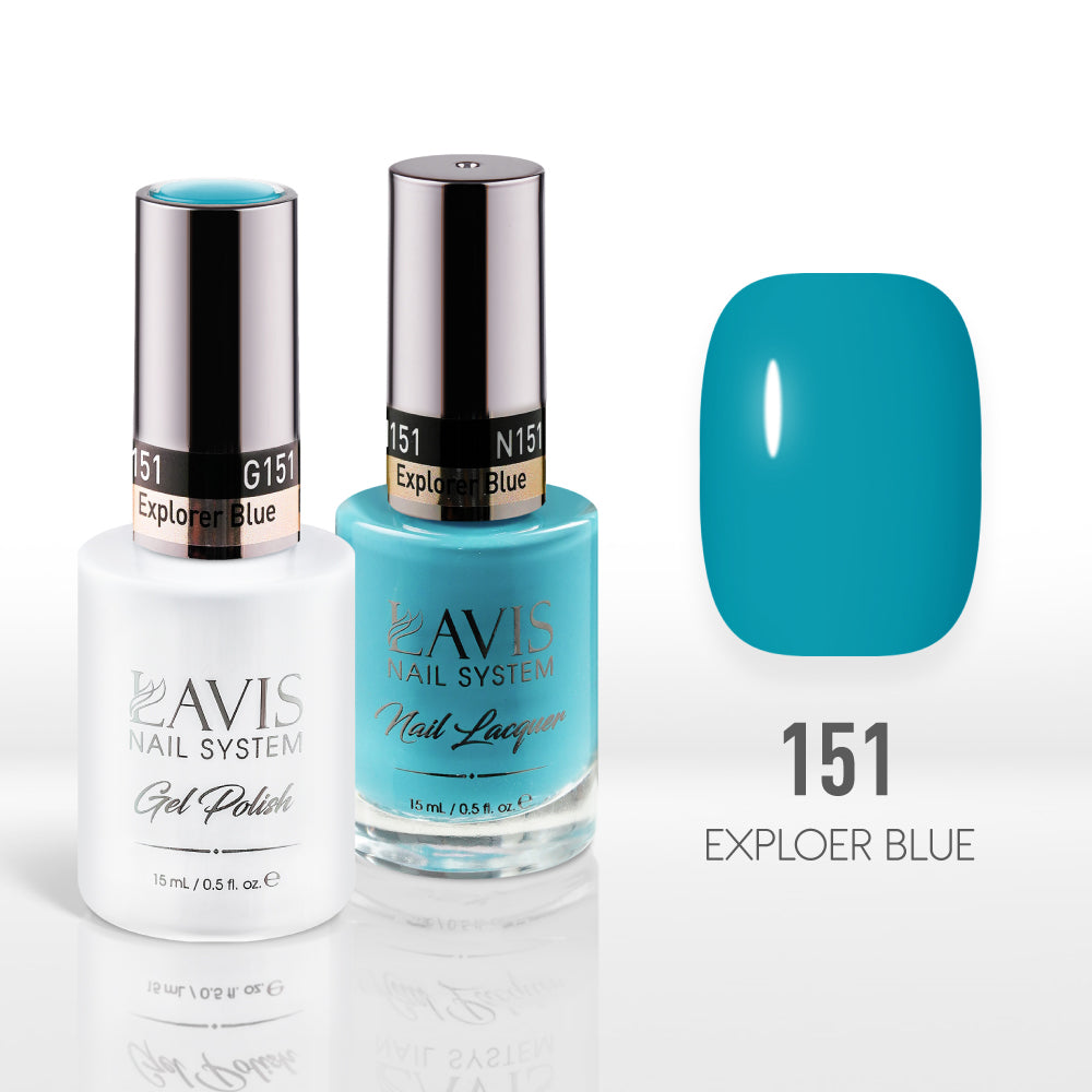 Lavis Gel Nail Polish Duo - 151 Teal Colors - Explorer Blue