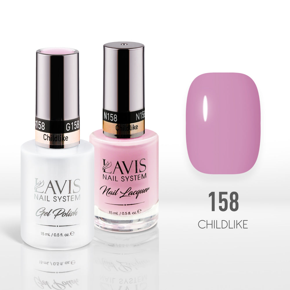 Lavis Gel Nail Polish Duo - 158 Pink Colors - Childlike