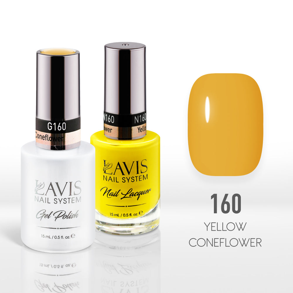 Lavis Gel Nail Polish Duo - 160 Yellow Colors - Yellow Coneflower
