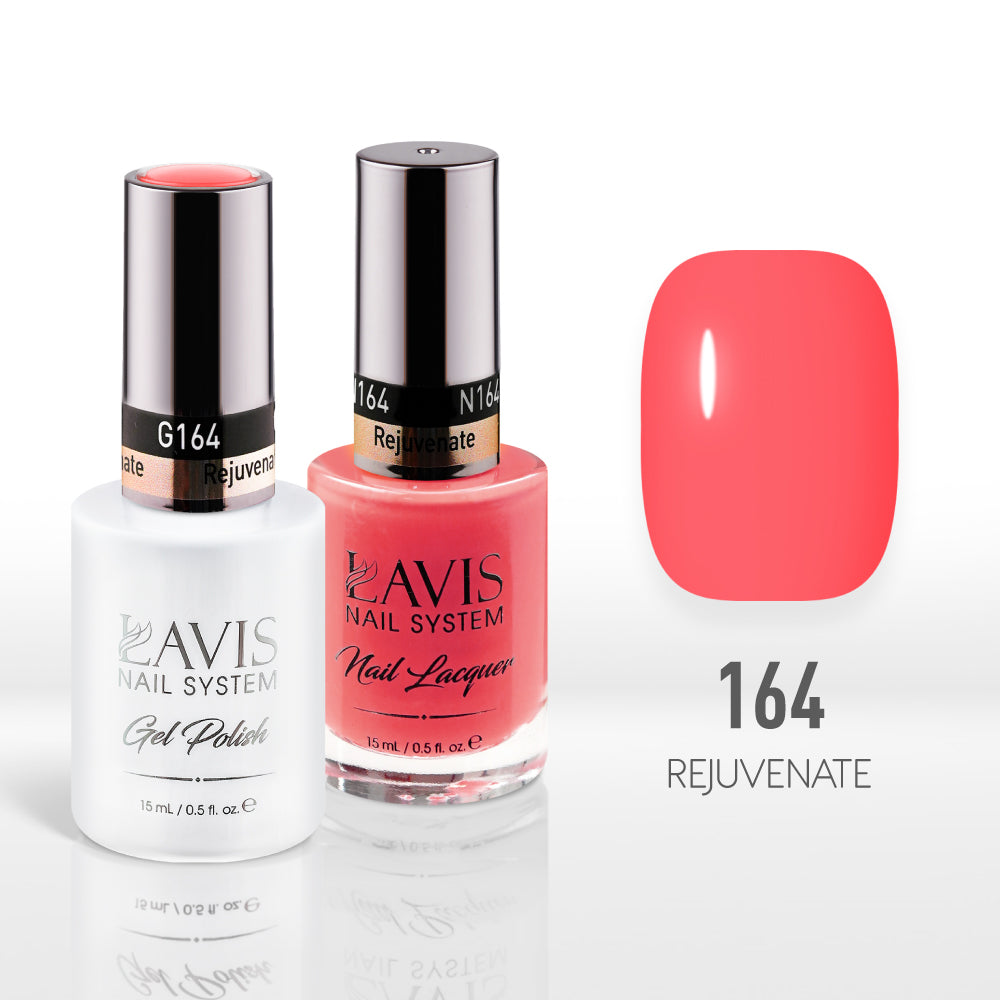 Lavis Gel Nail Polish Duo - 164 Coral Colors - Rejuvenate