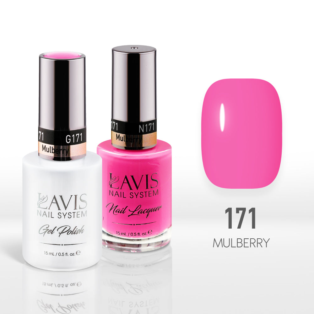 Lavis Gel Nail Polish Duo - 171 Pink Colors - Mulberry