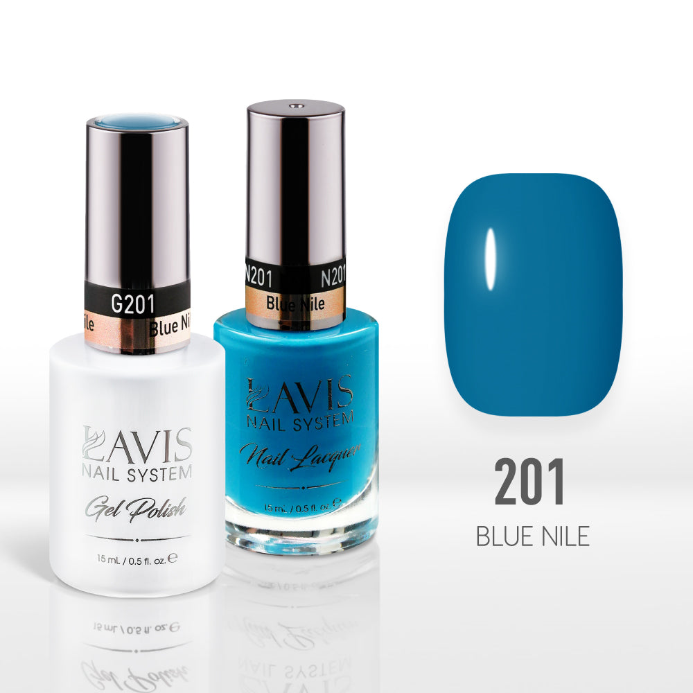 Lavis Gel Nail Polish Duo - 201 Blue Colors - Blue Nile