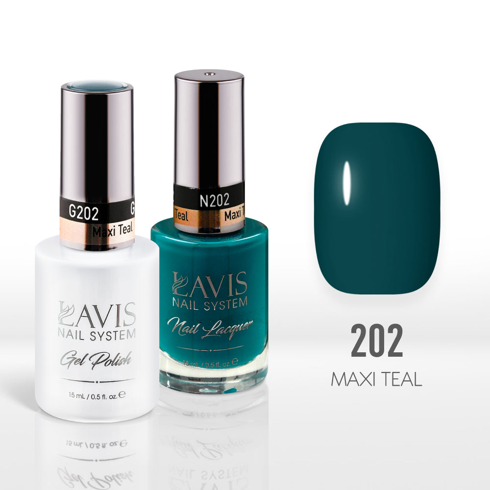 Lavis Gel Nail Polish Duo - 202 Teal Colors - Maxi Teal