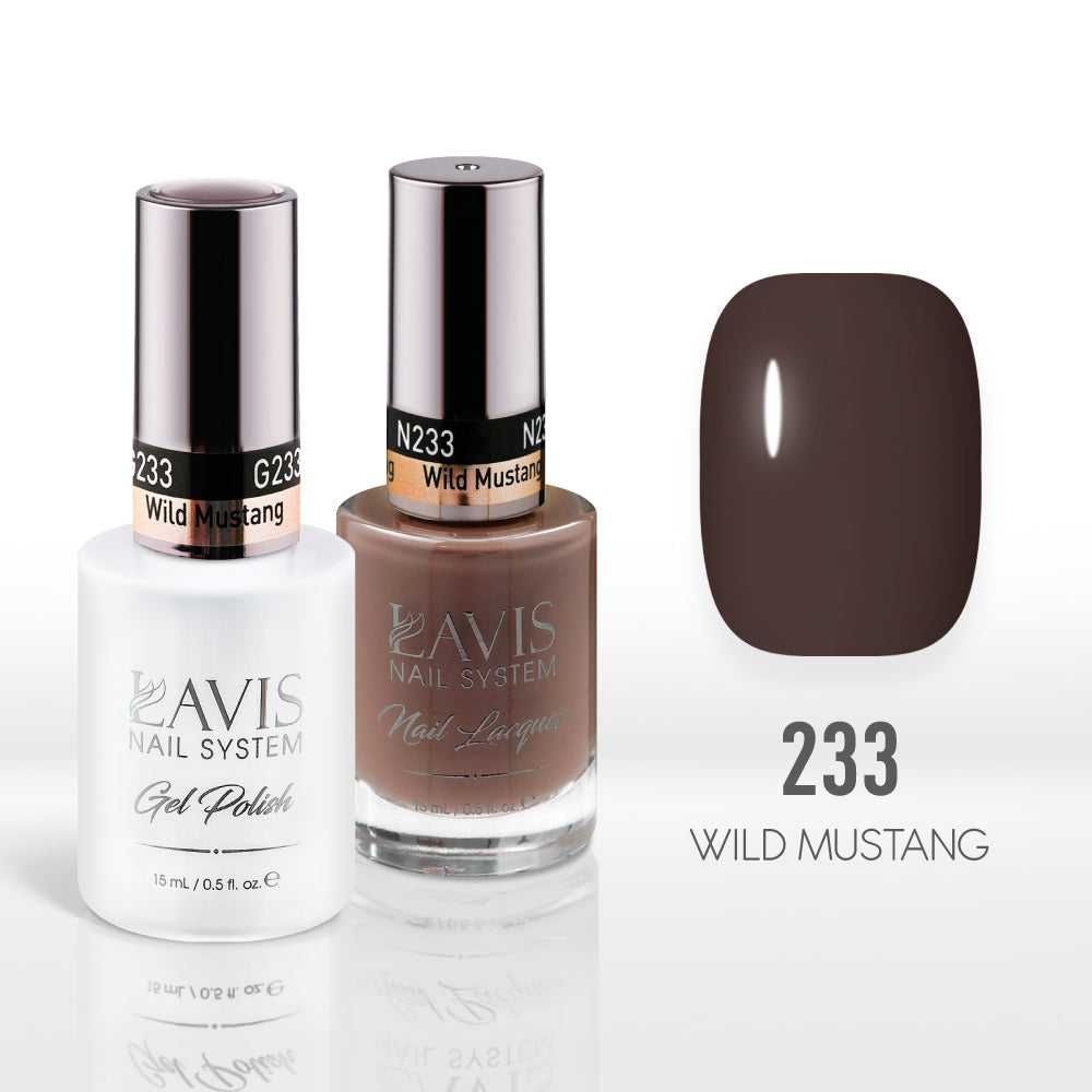 Lavis Gel Nail Polish Duo - 233 Brown Colors - Wild Mustang