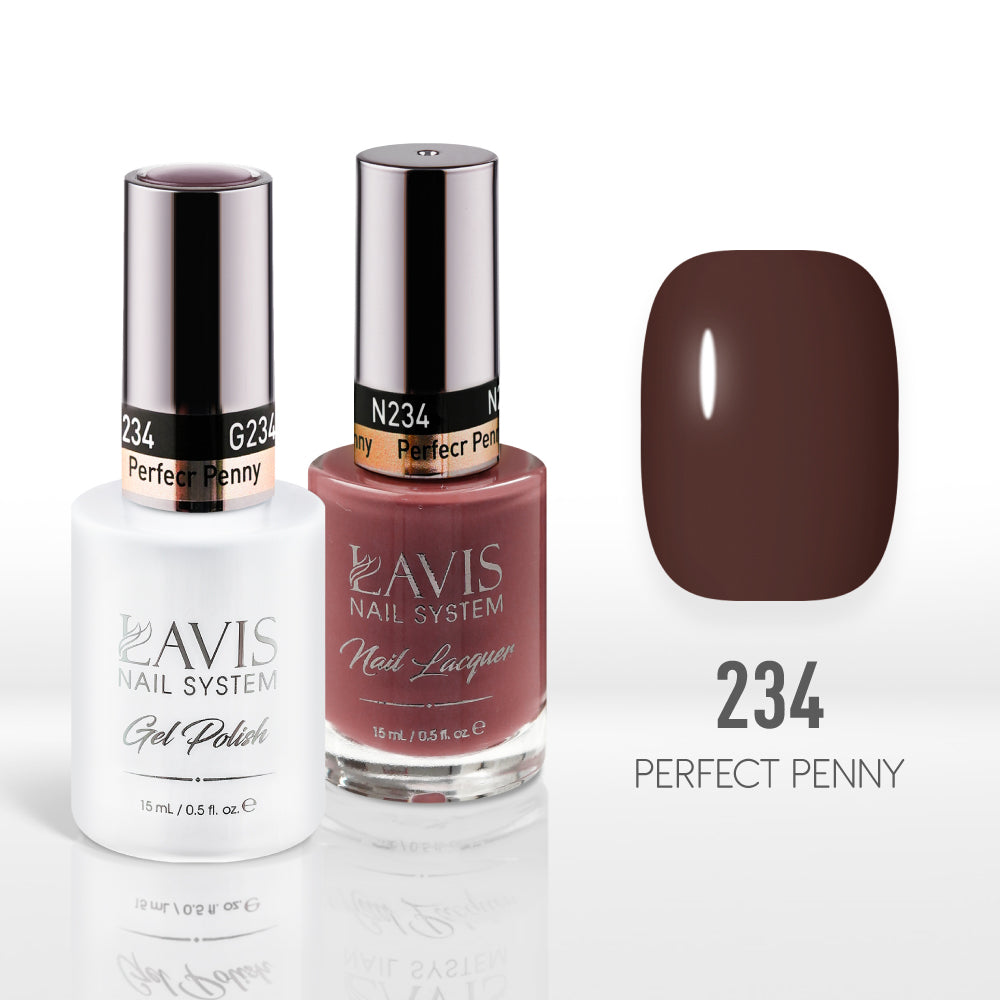 Lavis Gel Nail Polish Duo - 234 Brown Colors - Perfecr Penny
