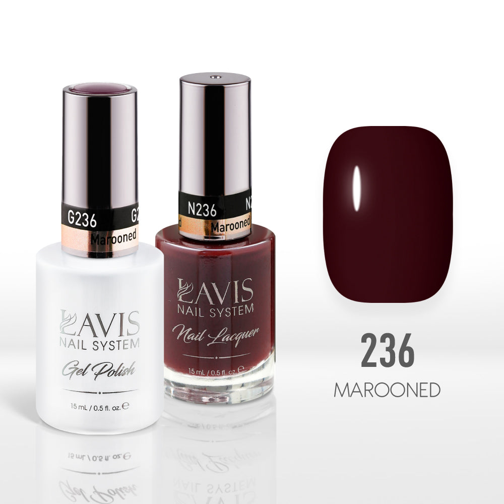 Lavis Gel Nail Polish Duo - 236 Plum Colors - Marooned