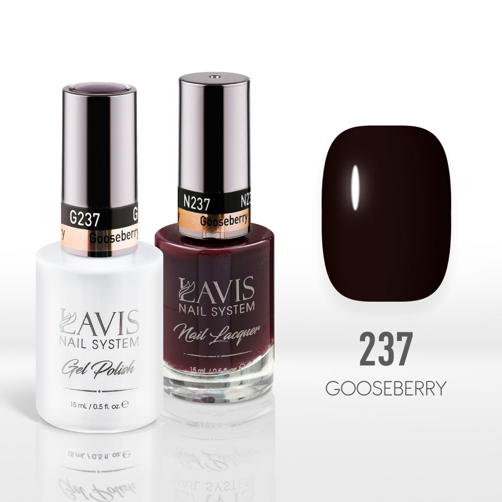 Lavis Gel Nail Polish Duo - 237 Plum Colors - Gooseberry
