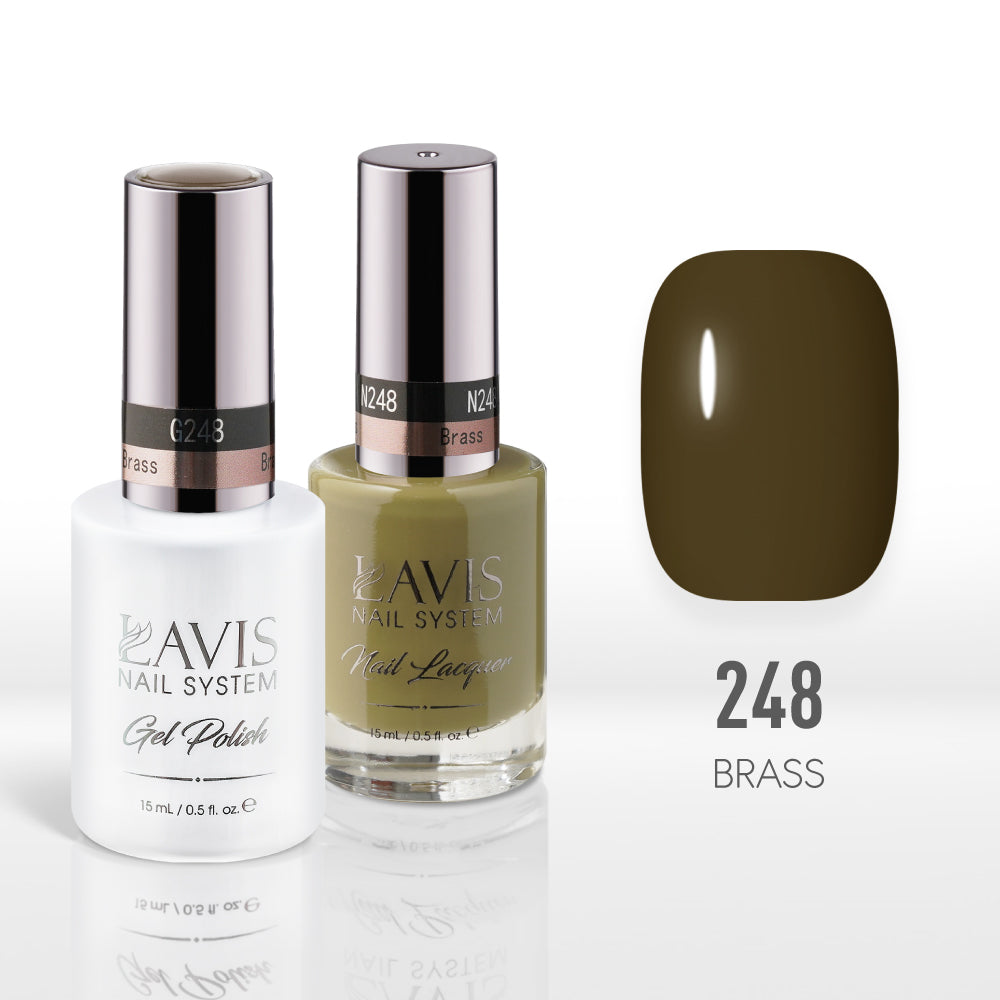 Lavis Gel Nail Polish Duo - 248 Moss Colors - Brass