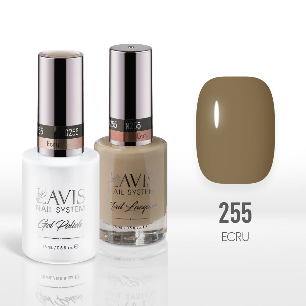 Lavis Gel Nail Polish Duo - 255 Yellow Colors - Ecru