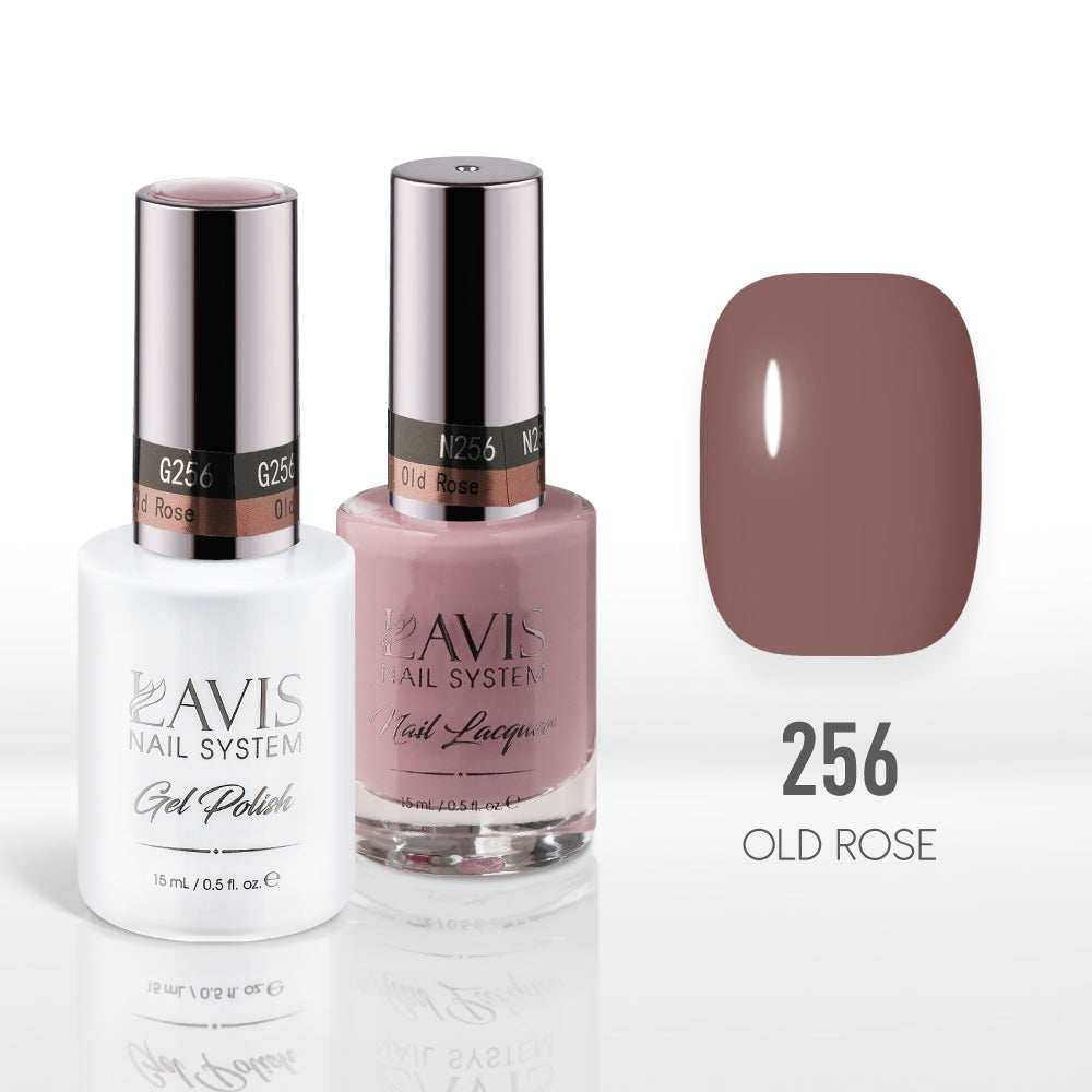 Lavis Gel Nail Polish Duo - 256 Vintage, Rose Colors - Old Rose