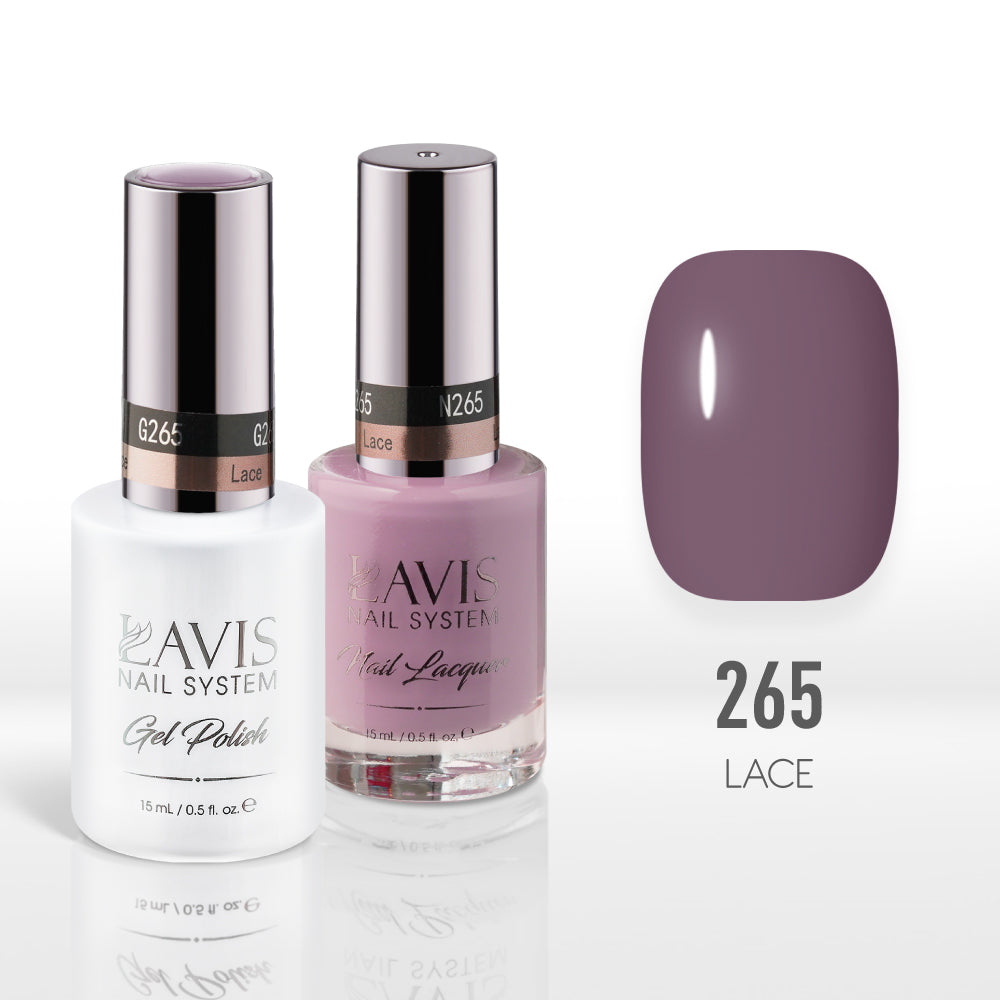 Lavis Gel Nail Polish Duo - 265 Mauve Colors - Lace