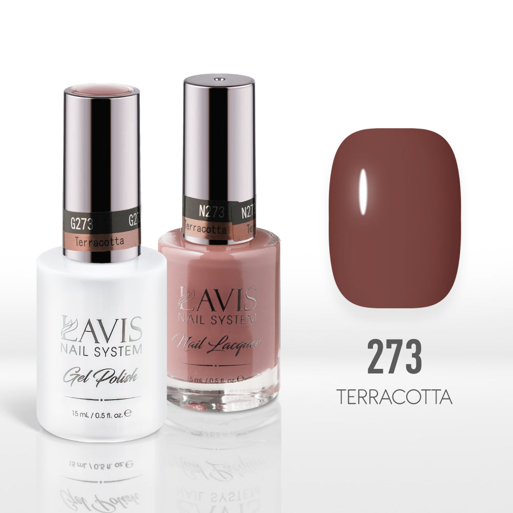 Lavis Gel Nail Polish Duo - 273 Vintage Rose Colors - Terracotta