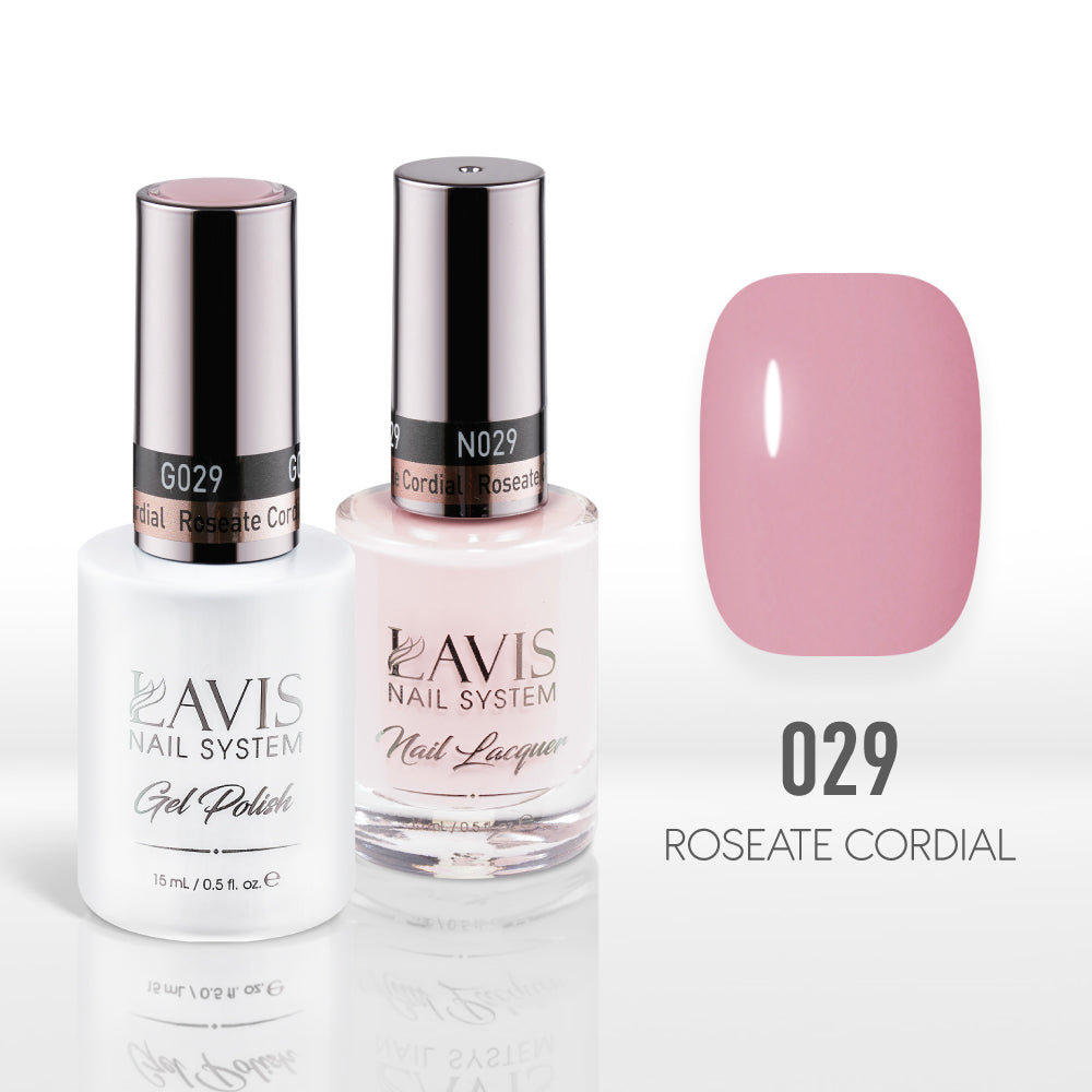Lavis Gel Nail Polish Duo - 029 Beige, Pink Colors - Roseate Cordial