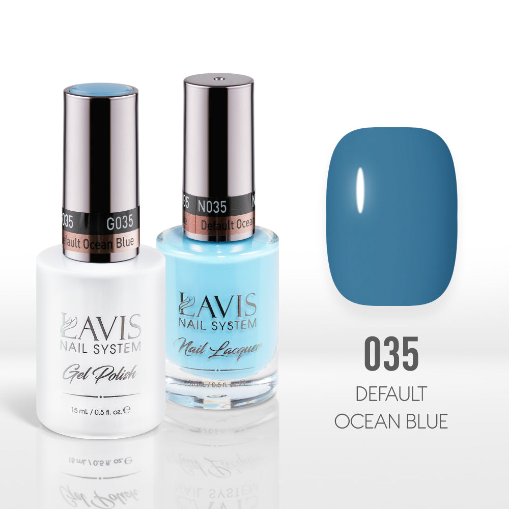 Lavis Gel Nail Polish Duo - 035 Blue Colors - Default Ocean Blue