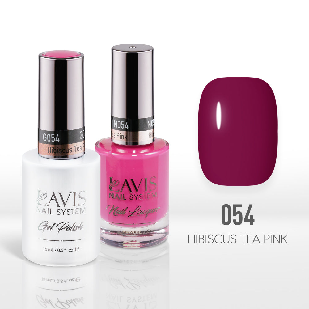 Lavis Gel Nail Polish Duo - 054 Pink Colors - Hibiscus Tea Pink