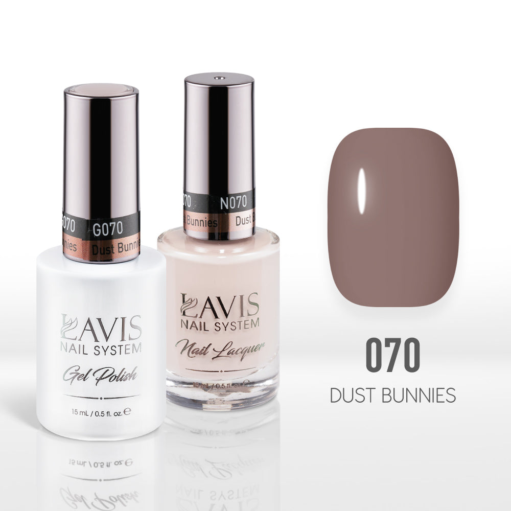 Lavis Gel Nail Polish Duo - 070 Brown, Beige, Colors - Dust Bunnies