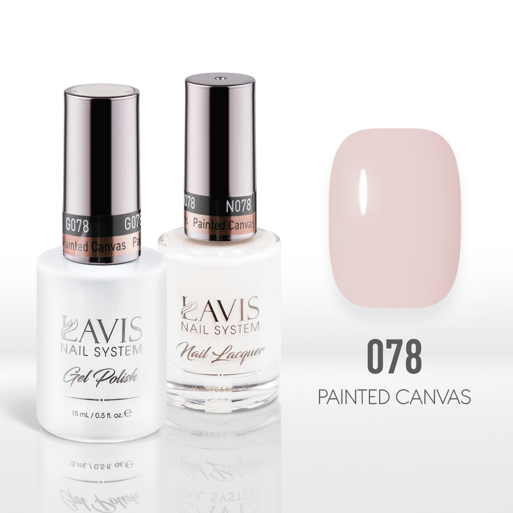 Lavis Gel Nail Polish Duo - 078 Beige, White, Colors - Painted Canvas