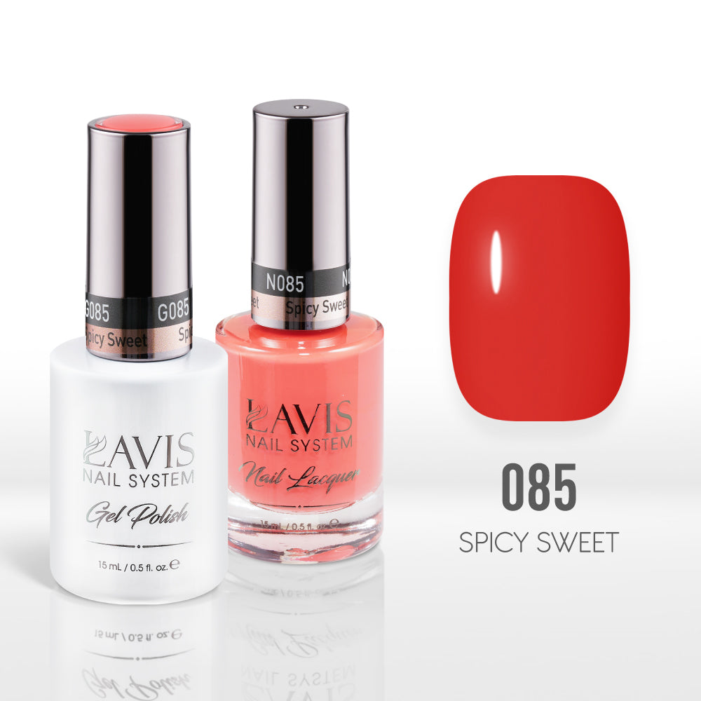 Lavis Gel Nail Polish Duo - 085 Red, Neon Colors - Spicy Sweet
