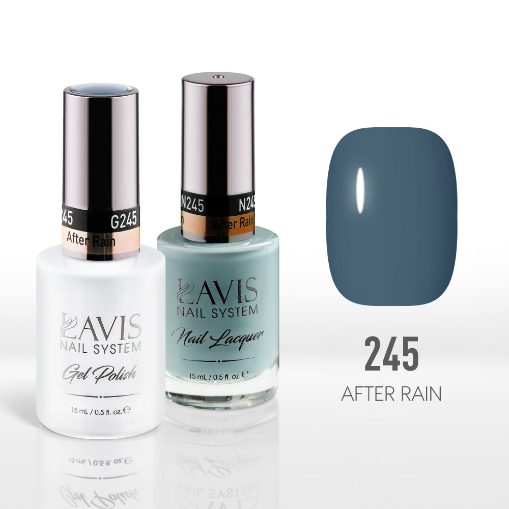 Lavis Gel Nail Polish Duo - 245 (Ver 2) Blue Colors - After Rain