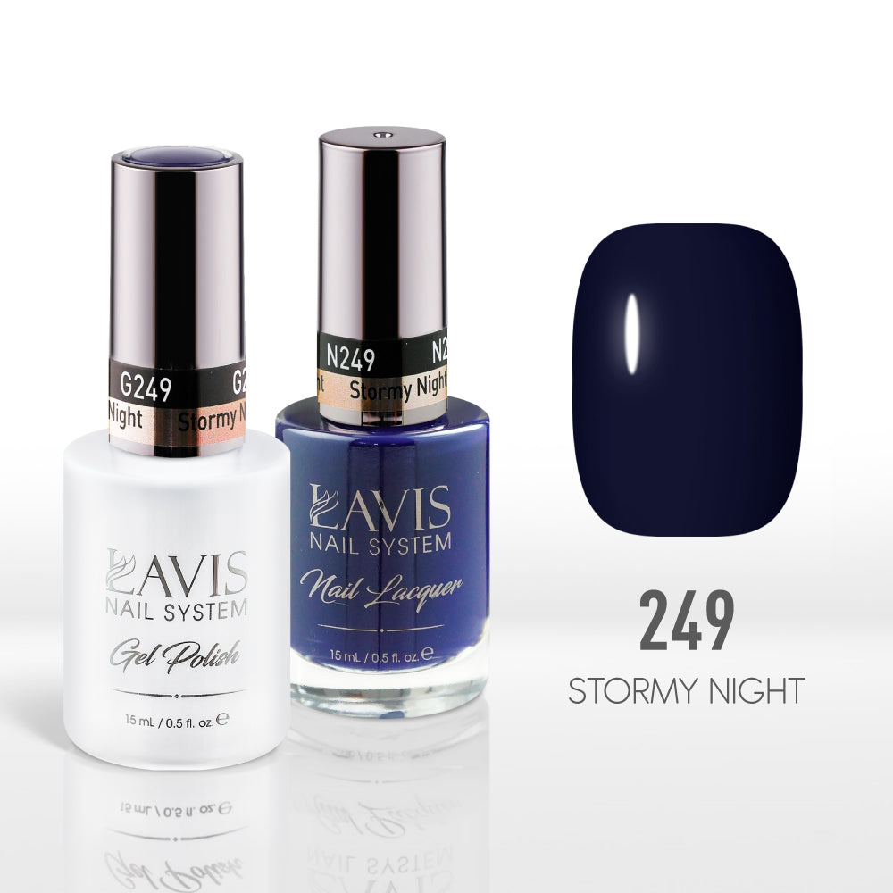 Lavis Gel Nail Polish Duo - 249 (Ver 2) Blue Colors - Stormy Night