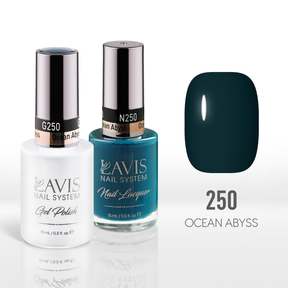 Lavis Gel Nail Polish Duo - 250 (Ver 2) Green Colors - Stormy Night