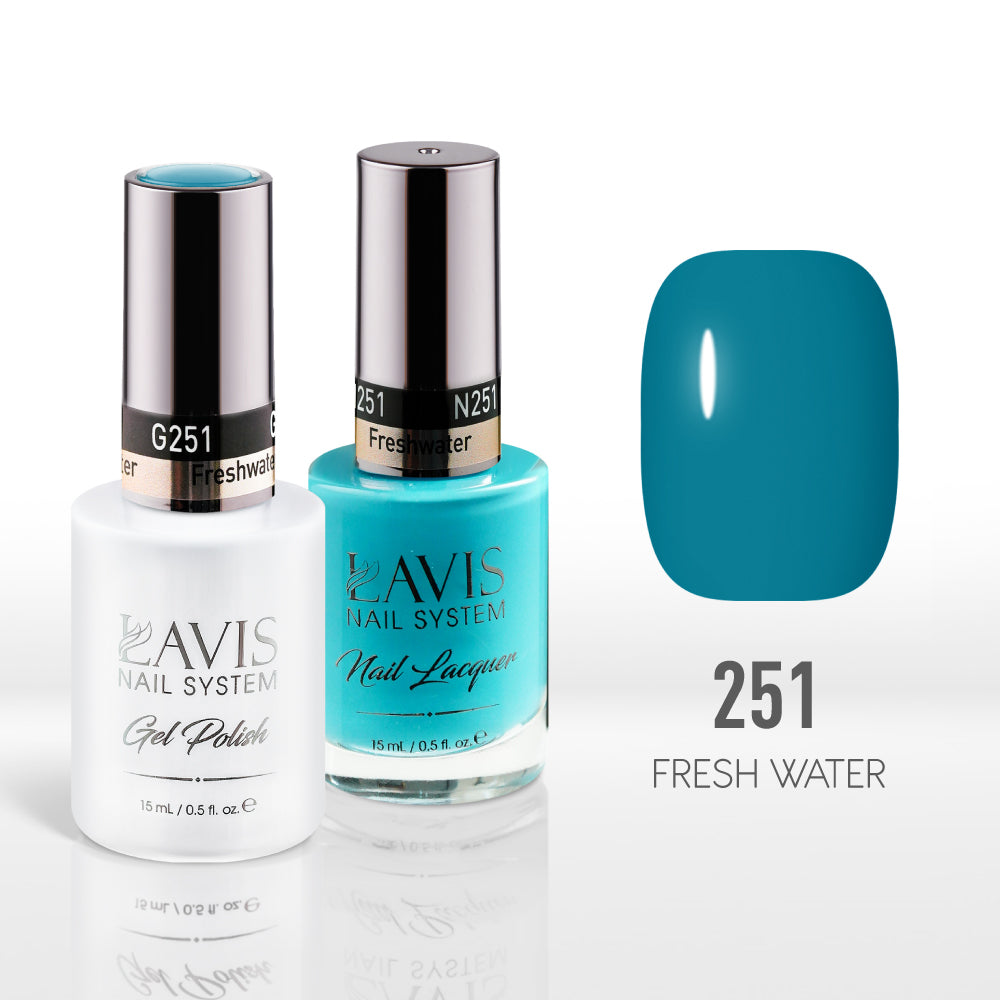 Lavis Gel Nail Polish Duo - 251 (Ver 2) Blue Colors - Fresh Water