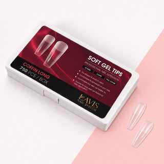 LAVIS Coffin Long - 15 Sizes Clear - Soft Gel Tips