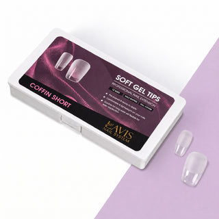 LAVIS Coffin Short - 12 Sizes Half Buffed - Soft Gel Tips