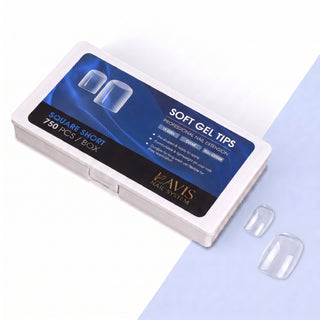 LAVIS Square Short - 15 Sizes Clear - Soft Gel Tips