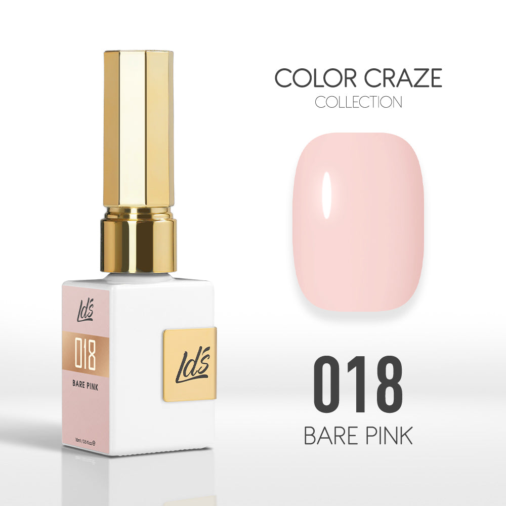 LDS Color Craze Collection - 018 Bare Pink - Gel Polish 0.5oz