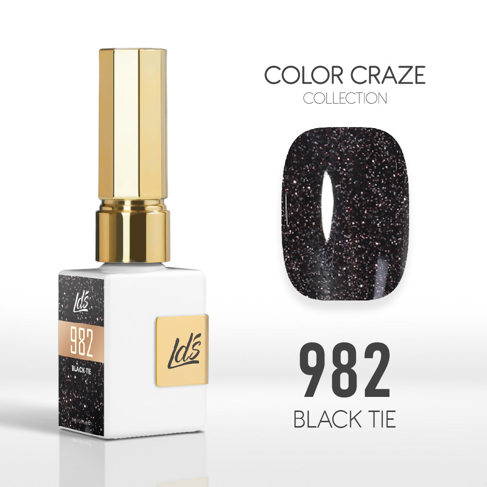 LDS Color Craze Gel Nail Polish - 982 Black Tie - 0.5oz