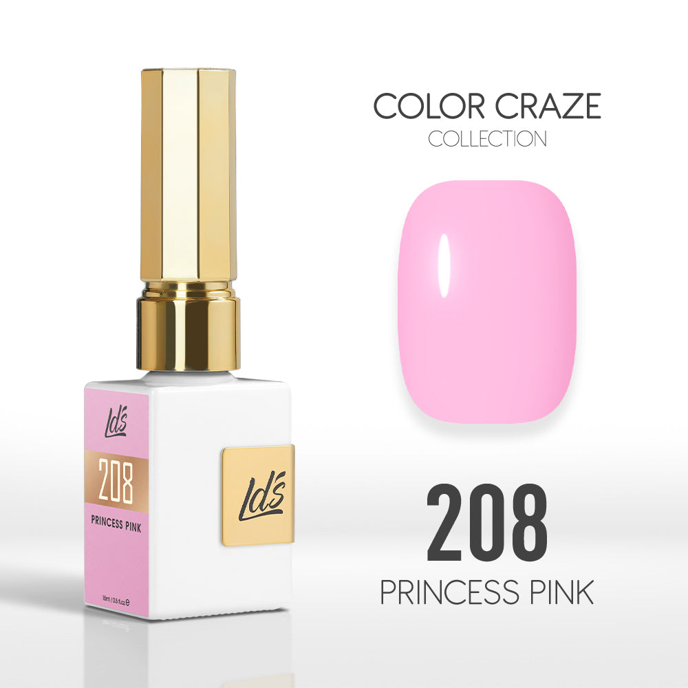 LDS Color Craze Gel Nail Polish - 208 Princess Pink ND Nails Supply LDS Color Craze Gel Nail Polish - 208 Princess Pink ND Nails Supply