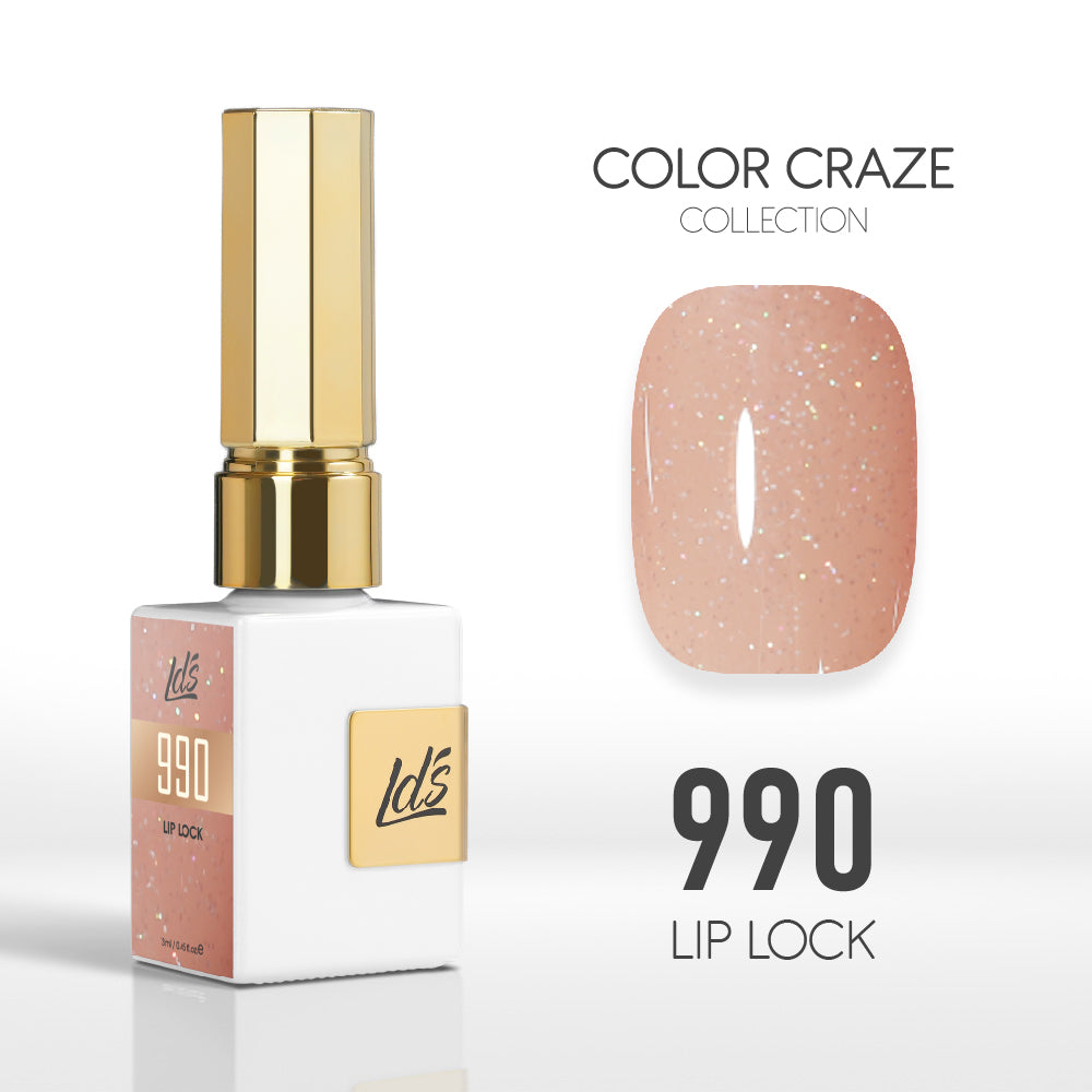 LDS Color Craze Gel Nail Polish - 990 Lip Lock - Glitter Gel - 0.5oz